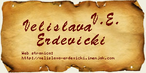 Velislava Erdevički vizit kartica